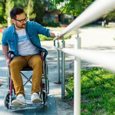 young man in wheelchair