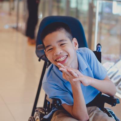 boy in wheelchair